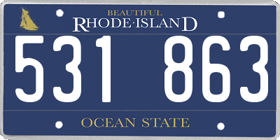 RI license plate 531863