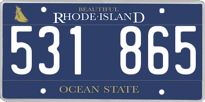 RI license plate 531865