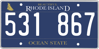 RI license plate 531867