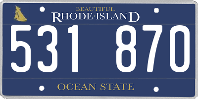 RI license plate 531870