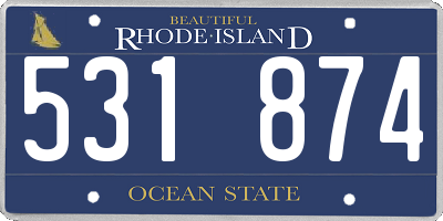 RI license plate 531874