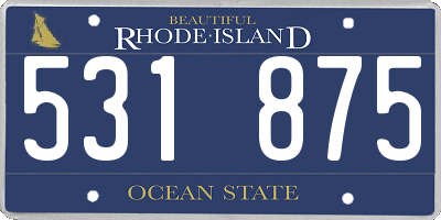 RI license plate 531875