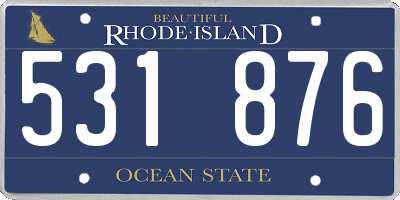 RI license plate 531876
