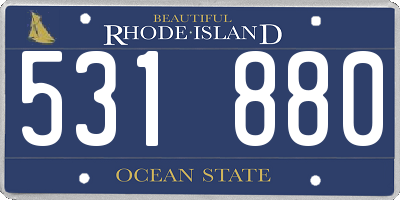 RI license plate 531880