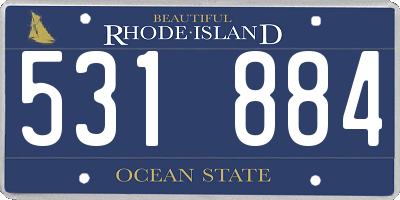 RI license plate 531884