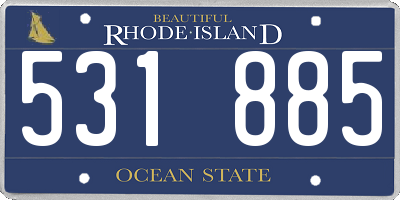 RI license plate 531885