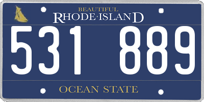 RI license plate 531889