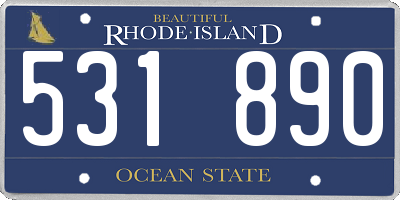 RI license plate 531890