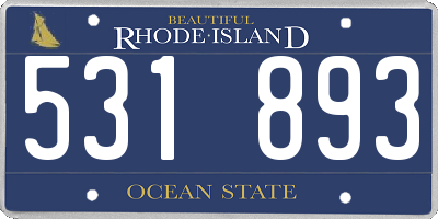 RI license plate 531893