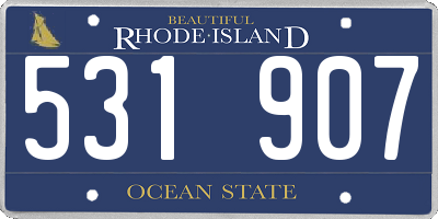 RI license plate 531907
