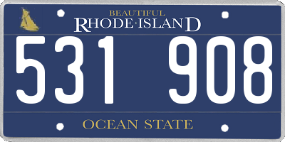 RI license plate 531908