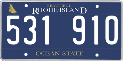 RI license plate 531910