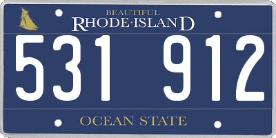 RI license plate 531912