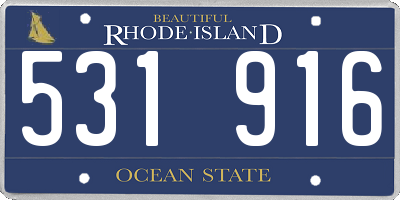 RI license plate 531916