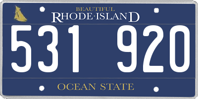 RI license plate 531920