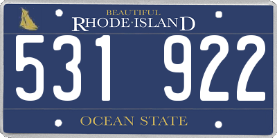 RI license plate 531922