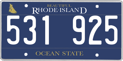 RI license plate 531925