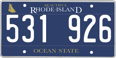 RI license plate 531926