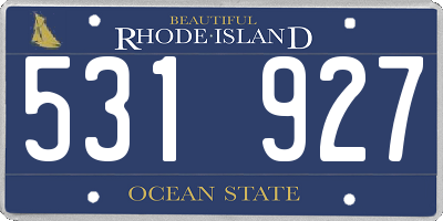 RI license plate 531927