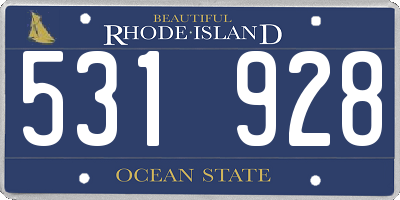 RI license plate 531928