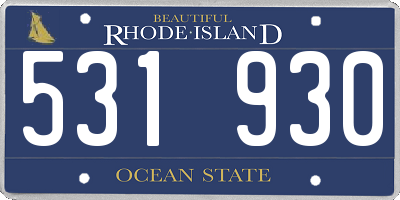 RI license plate 531930
