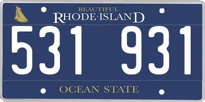 RI license plate 531931