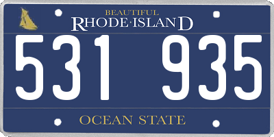 RI license plate 531935
