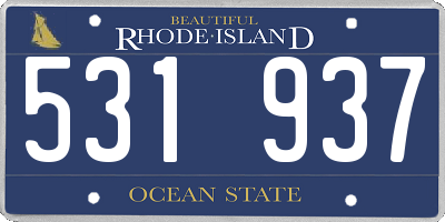 RI license plate 531937