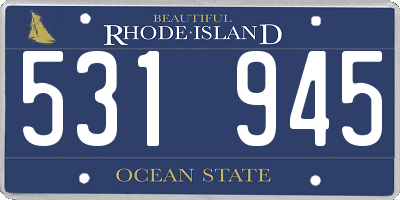 RI license plate 531945