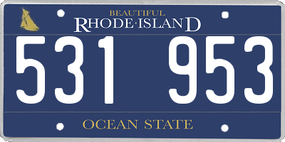 RI license plate 531953