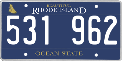 RI license plate 531962