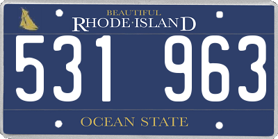 RI license plate 531963
