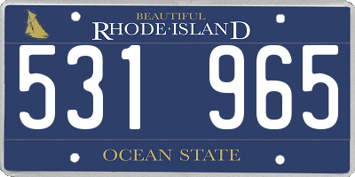 RI license plate 531965