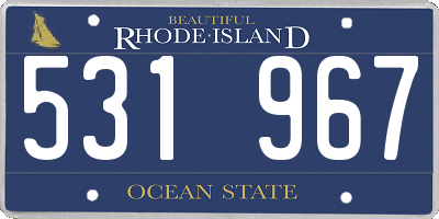 RI license plate 531967