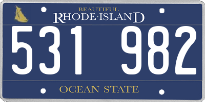 RI license plate 531982
