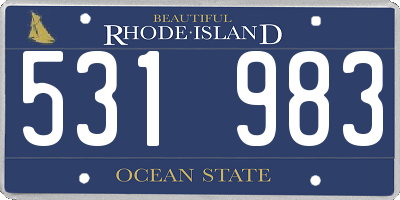 RI license plate 531983