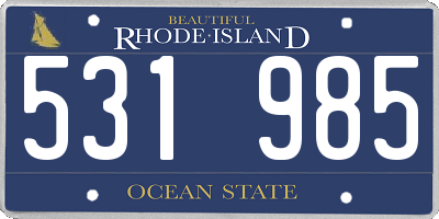 RI license plate 531985