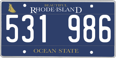 RI license plate 531986