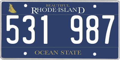 RI license plate 531987