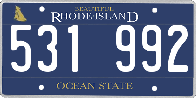 RI license plate 531992