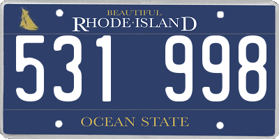 RI license plate 531998