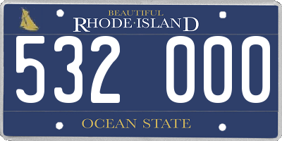 RI license plate 532000