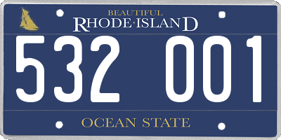 RI license plate 532001