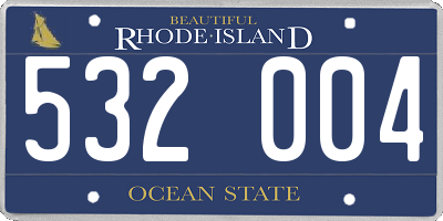 RI license plate 532004