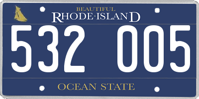RI license plate 532005