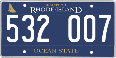RI license plate 532007