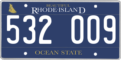 RI license plate 532009