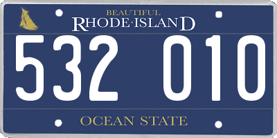 RI license plate 532010