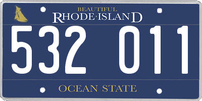 RI license plate 532011