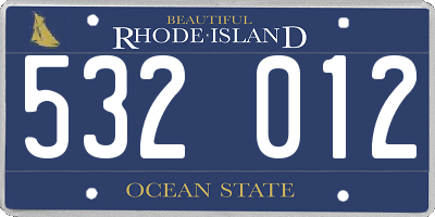 RI license plate 532012